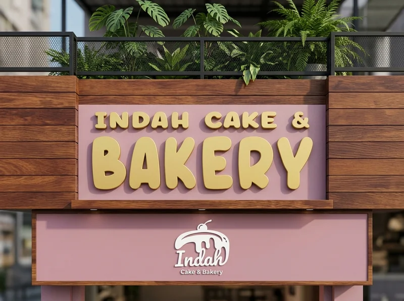 Huruf Timbul Indah Cake & Bakery